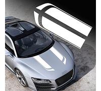 TOMALL 84 cm x 14,5 cm Autocollant pour capot de voiture, course automobile, sport, bande latérale, jupe de toit, pare-chocs, bande en vinyle modifiée, bande décorative pour voiture (blanc)