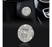 TOMALL Bling Coque de bouton d'allumage de moteur de voiture compatible avec Mercedes Benz Classe C E 2015-2018 GLS diamant strass autocollant pour bouton poussoir de démarrage de voiture