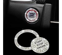 TOMALL Coque de bouton de démarrage de voiture en cristal diamant autocollant scintillant pour bouton d'allumage et emblème décoratif universel