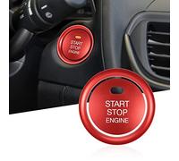 TOMALL Garniture de couvercle de bouton poussoir d'arrêt de démarrage de moteur en aluminium compatible avec CX-3 CX-4 CX-5 CX-9 MX-5 Décoration de bague de bouton d'allumage de voiture (Rouge)