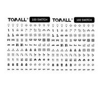 TOMALL Kit de 200 autocollants transparents pour interrupteurs de lumière, ventilateur, radiateur, lit, salle de bain, cuisine, garage, buanderie, étiquettes graphiques pour maison, bureau, école