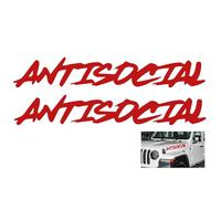 TOMALL Lot de 2 autocollants antisociaux en vinyle pour pare-brise, pare-chocs, fenêtre, coffre, bannière, autocollants universels imperméables pour véhicule, SUV, accessoires de décoration à faire