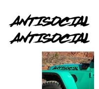 TOMALL Lot de 2 autocollants antisociaux en vinyle pour pare-brise, pare-chocs, fenêtre, coffre, bannière graphique, autocollants universels imperméables pour véhicule, SUV, accessoires de décoration