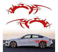 TOMALL Lot de 2 autocollants de 167,6 cm de graphismes flamme pour carrosserie de voiture - Autocollants latéraux pour jupe de sport de course - Autocollants à rayures universelles en vinyle