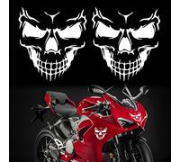 TOMALL Lot de 2 autocollants en forme de tête de mort pour voiture - Thème Halloween - Fantôme effrayant - Pour moto, camion, fenêtre, pare-brise, porte, mur - Décorations de personnalité amusantes à