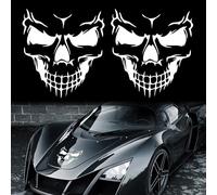 TOMALL Lot de 2 autocollants en vinyle motif tête de mort squelette pour voiture, carrosserie, capot, fenêtres, portes, à faire soi-même pour camion, pare-brise, mur, décorations créatives amusantes