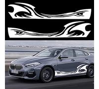 TOMALL Lot de 2 autocollants latéraux en vinyle imperméable pour carrosserie de voiture - 208,3 cm - Accessoires de décoration pour camion, VUS, véhicules tout-terrain (blanc)