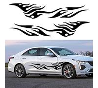 TOMALL Lot de 2 autocollants latéraux en vinyle imperméable pour voiture, camion, SUV, véhicules tout-terrain Noir 203 cm