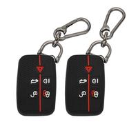 TOMALL Lot de 2 coques de vec porte-clés, 5 boutons en caoutchouc de silicone, compatibles avec LR4, Range Rover, Sport Evoque, Velar, Jaguar, XF, XE, XJ, XJL, F-pace
