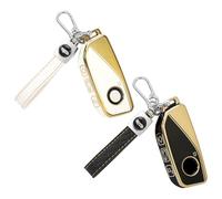 TOMALL Lot de 2 coques de clé BMW avec porte-clés, 4 boutons en TPU souple pour BMW Série 2 3 5 7 X1 X4M X5 X6 X7 iX i4 i7 XM Series 2023-2025/i5 M60 Series 2023-2024 (noir + blanc)