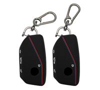 TOMALL Lot de 2 Coques de e Voiture avec Porte-clés, 4 Boutons en Caoutchouc de Silicone pour Série 2 3 5 7 X1 X4M X5 X6 X7 IX i4 i7 XM Series 2023-2025/i5 M60 Series 2023-2024