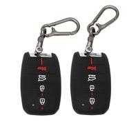 TOMALL Lot de 2 coques de clé Kia avec porte-clés, 4 boutons en caoutchouc de silicone, compatibles avec Kia Optima Soul Sportage Sorento Forte Rio NIRO
