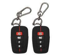 TOMALL Lot de 2 coques de clé Toyota avec porte-clés, 4 boutons en caoutchouc de silicone, compatibles avec Highlander Corolla Prius 2020-2022, RAV4 Camry Avalon C-HR 86 GT86 2019-2024