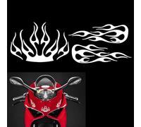 TOMALL Lot de 3 autocollants en vinyle à rayures flammes pour voitures, véhicules, motos, sports de course, graphiques de feu, autocollants universels imperméables pour voiturettes de golf, skateboard