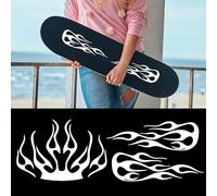 TOMALL Lot de 3 autocollants en vinyle à rayures flammes pour voitures, véhicules, motos, sports de course, graphiques de feu, autocollants universels imperméables pour voiturettes de golf, skateboard