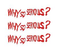 TOMALL Lot de 3 autocollants réfléchissants en vinyle « Why So Serious » pour voiture, thème d'Halloween, autocollants imperméables pour camion, moto, fenêtre, pare-chocs, mur, ordinateur portable (rouge)
