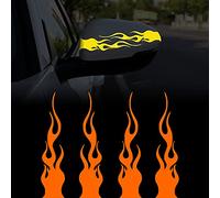 TOMALL Lot de 4 autocollants en vinyle réfléchissants 15 cm pour voiturette de golf, véhicules tout-terrain, motos, vélos, skateboard, ordinateur portable, décoration universelle (Orange)