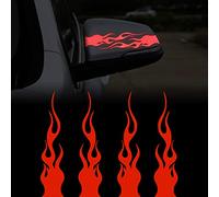 TOMALL Lot de 4 autocollants en vinyle réfléchissants 15 cm pour voiturette de golf, véhicules tout-terrain, motos, vélos, skateboard, ordinateur portable, décoration universelle (Rouge)