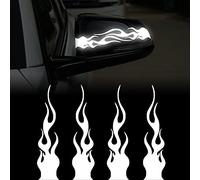 TOMALL Lot de 4 autocollants en vinyle réfléchissants 15 cm pour voiturette de golf, véhicules tout-terrain, motos, vélos, skateboard, ordinateur portable, décoration universelle (Blanc)