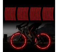 TOMALL Lot de 40 bandes réfléchissantes pour jantes de vélo, voiture, vélo, moto de nuit, décoration de sécurité universelle (rouge)
