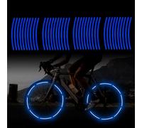 TOMALL Lot de 40 bandes réfléchissantes pour jantes de vélo, voiture, vélo, moto de nuit, décoration de sécurité universelle (bleu)