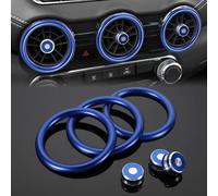 TOMALL Lot de 6 anneaux de sortie d'aération de climatisation en aluminium compatibles avec Nissan 14e génération Sentra 2020, 2021, 2022, 2023, 2024, 2025, accessoires d'intérieur (bleu)