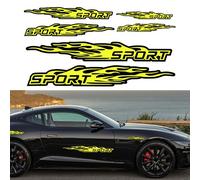TOMALL Lot de 6 autocollants latéraux universels en vinyle pour carrosserie de voiture, camion, SUV, véhicules tout-terrain (jaune)