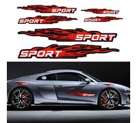 TOMALL Lot de 6 autocollants latéraux universels en vinyle pour carrosserie de voiture, camion, SUV, véhicules tout-terrain (rouge)