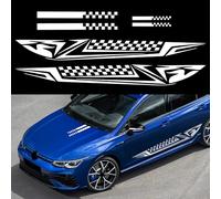 TOMALL Lot de 6 autocollants universels en vinyle imperméable pour capot de voiture - 177,8 cm - Décoration pour rétroviseur - Accessoires de voiture (blanc)