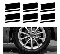 TOMALL Lot de 6 bandes adhésives réfléchissantes en vinyle pour jante de voiture - Accessoires universels pour pare-chocs et garde-boue (noir)
