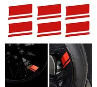TOMALL Lot de 6 bandes autocollantes réfléchissantes en vinyle pour jante de voiture - Accessoires universels pour pare-chocs et garde-boue (rouge)