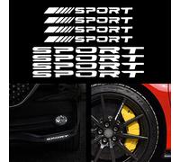 TOMALL Lot de 8 autocollants réfléchissants pour jantes de voiture Auto Racing Hub Sports Stickers pour camion pare-chocs porte fenêtre moto ordinateur portable décoration étanche (blanc)