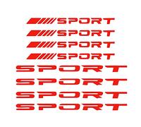 TOMALL Lot de 8 autocollants réfléchissants pour jantes de voiture Auto Racing Hub Sports Stickers pour camion pare-chocs porte fenêtre moto ordinateur portable décoration étanche (rouge)
