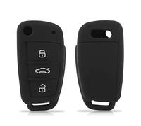 TOMALL Silicone Key Cover Black for A3 A4 A6 A8 TT Q7 3 Buttons Smart Remote Key (Pack of 2)