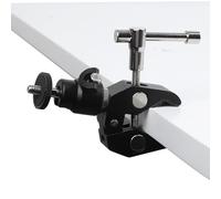 Tomantery 1 X Super Clamp, pour Support D'éclairage de Bureau, Pince en Alliage D'aluminium Résistant à l'usure pour Caméra LCD/Moniteur DV Lumière LED, Noir