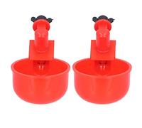 Tomantery Abreuvoir Automatique en Plastique Rouge pour Volaille, Assemblage Facile, Tasse d'eau pour Poussin pour 2 Pièces, Abreuvoir Durable pour Animaux de Compagnie