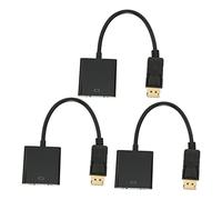 Tomantery Adaptateur DisplayPort vers VGA Convertisseur Haute Résolution plaqué Or pour Ordinateur Portable, 3 Pièces vers VGA 1920 X 1080 FHD 60 Hz pour Présentation Professionnelle