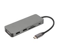 Tomantery Adaptateur Hub USB C avec 10 Ports, Interface Multimédia HD 4K 30Hz pour Pro Pro Hub USB C Gris 1 Pièce