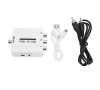 Tomantery Adaptateur Mini Vidéo YPbPr vers CVBS pour Une Excellente Solution de Conversion Vidéo, Plug and Play pour Projecteurs, Moniteurs, Téléviseurs, Matériau ABS