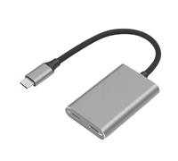 Tomantery Adaptateur USB C vers Lunettes AR Transfert Haute Définition 4K 60 Hz pour Lunettes XREAL Charge et Lecture Prise en Charge PD 100 W Alliage D'aluminium Gris 2,48 X 1,57 X 0,47 Pouces pour