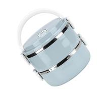 Tomantery Boîte à Lunch Bleue en Acier Inoxydable de Haute qualité avec Boucles de sécurité Poignée Ergonomique en Arc Récipient Alimentaire de 0,7 L pour Les Employés de Bureau PP + Acier (Double