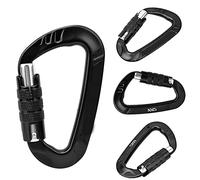 Tomantery Boucle en D Durable en Aluminium 7075 Aérospatial pour Hamac, Balançoire, Yoga, 1 Mousqueton en Aluminium 7075 Aérospatial 12KN pour la sécurité Extérieure, Noir (Noire)