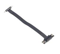 Tomantery Câble D'Extension Pci E 3.0 1X à 1X Durable 8Gbps 20cm Extension de Riser à Angle Droit pour Carte Graphique Carte Son Applicable pour Réseau 1 Pièce