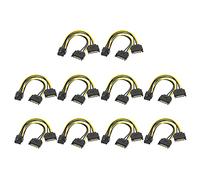 Tomantery Câble Double 15 Broches vers Carte Graphique, Câble D'extension D'alimentation 6 + 2 Broches pour Ordinateur de Bureau, Paquet de 10