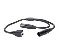 Tomantery Câble Répartiteur en Y Double XLR vers RJ45 avec Signal Haute fidélité pour Câbles de Scène et de Studio, Adaptateur Double XLR Mâle vers RJ45 Femelle en Cuivre sans Oxygène de 1,64 Pieds