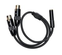 Tomantery Câble Répartiteur XLR vers 1/4" Y avec Connecteurs Plaqués or pour une Musique Cristalline, pour Mixeurs et Microphones, Câble Noir de 1,64 Pieds