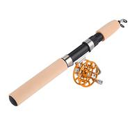 Tomantery Canne à Pêche Télescopique sur Glace, Corps en Métal Durable pour Une Disposition Lisse des Fils, Matériel de Pêche d'hiver Portable en Plein Air pour Les Amateurs de Carbone EVA FD50 pour