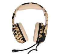 Tomantery Casque de Jeu Filaire Camouflage élégant sur L'oreille Casque avec Microphone pour Ordinateur Sortie Sonore Claire (Camouflage du désert)