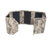 Tomantery Chargeur Solaire Charger, Polysilicon et Oxford Tissu 6 Folds Chargeur Solaire Pliable étanche 5V 4A pour la Randonnée (Camouflage)