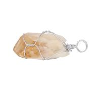 Tomantery Collier Pendentif en Pierre à Pointe de Cristal, Bijoux Exquis pour le Yoga, la Méditation et le Cadeau de Noël pour Femmes (Jaune)